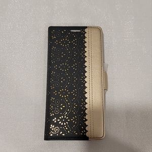 Black and Gold Lace Cellphone Wallet Case Samsung Note 9